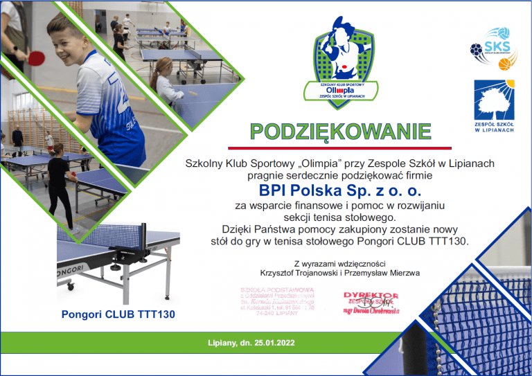 Podziękowania dla sponsorów – BPI